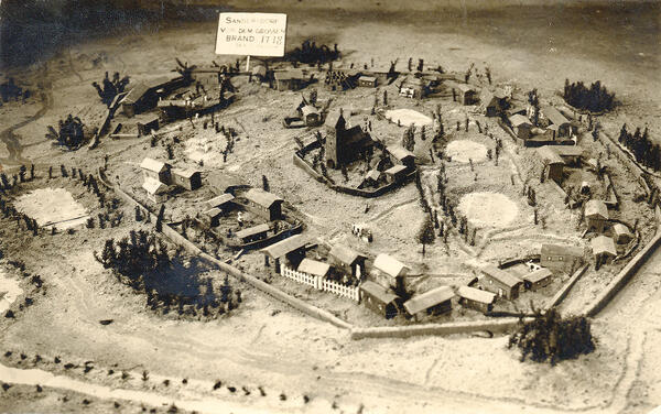Bild vergrößern: Historische Miniaturaufnahme von Sandersdorf vor dem groen Brand 1718